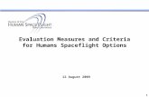 Evaluation Measures and Criteria for Humans Spaceflight Options