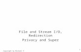 File and Stream I/O, Redirection Privacy and Super