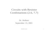 Circuits with Resistor Combinations (2.6, 7.7)