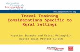 Travel Training Considerations Specific to Rural Settings