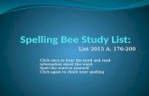Spelling Bee Study List: