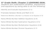 6 th  Grade Math: Chapter 2 LEARNING GOAL