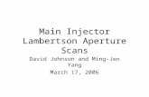 Main Injector Lambertson Aperture Scans