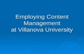 Employing Content Management at Villanova University