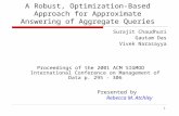 A Robust, Optimization-Based Approach for Approximate Answering of Aggregate Queries