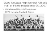 2007 Nevada High School Athletic Hall of Fame Inductions: 9/7/2007