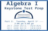 Algebra I  Keystone Test Prep
