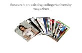 Research on existing college/university magazines