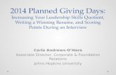 Carla Andrews-O’Hara Associate Director, Corporate & Foundation Relations Johns Hopkins University