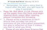 8 th  Grade Bell Work-  Monday 18, 2013