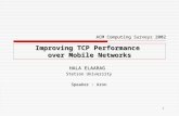 Improving TCP Performance  over Mobile Networks