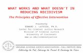 WHAT WORKS AND WHAT DOESN’T IN REDUCING RECIDIVISM The Principles of Effective Intervention