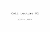 CALL Lecture 02