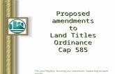 Proposed amendments to Land Titles Ordinance Cap 585