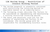 126 Review Group – Restriction of Invoice Billing Period