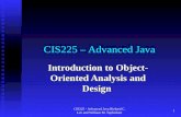 CIS225 – Advanced Java