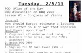 POD  ( P lan  o f the  D ay) DBQ discussion on DBQ 2000 Lesson #1 – Congress of Vienna