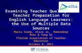 Maria Coady, Alice Jo,   Ramandeep Brar  & Yang Qi Florida Association of Teacher Educators