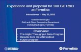 Experience and proposal for 100  GE  R&D at  Fermilab