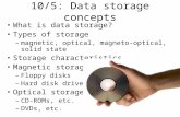 10/5: Data storage concepts