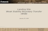 Landing Site Weak Stability Boundary  Transfer (WSB)