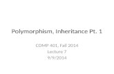 Polymorphism, Inheritance Pt.  1