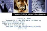 Changes in MS & HS Math Requirements