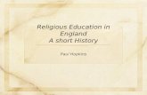 Religious Education in England A short History