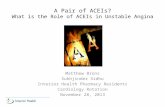 A Pair of ACEIs? What is the Role of ACEIs in Unstable Angina