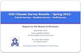 KSD Climate Survey Results – Spring 2012:  Parent Survey ~ Student Survey ~ Staff Survey