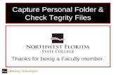Capture Personal Folder & Check Tegrity Files