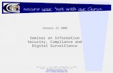 January 25 2008 Seminar on Information Security, Compliance and Digital Surveillance