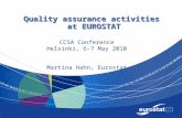Quality assurance activities  at EUROSTAT