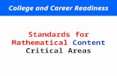 Standards  for Mathematical  Content Critical Areas