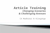 Article Training Changing Scenarios &  Challenging Avenues