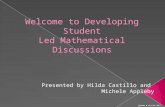 Welcome  to Developing  Student Led Mathematical  Discussions