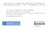 The  role of cognitive behaviour therapy in developing patients’ self –management  skills.