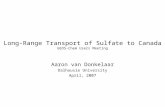 Long-Range Transport of Sulfate to Canada GEOS-Chem Users Meeting