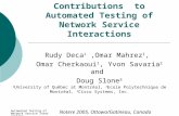 Contributions  to Automated Testing of Network Service Interactions