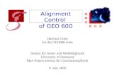 Alignment Control  of  GEO 600