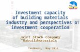 Investment capacity  of building materials  industry and perspectives of investment cooperation