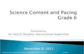 Science Content and Pacing  Grade 6