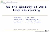 On the quality of ART1 text clustering