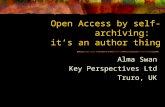 Open Access by self-archiving:   it’s an author thing