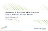 Business & Decision Life Sciences CD03:  What’s new in ADaM Gavin Winpenny 13 October 2014