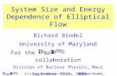 System Size and Energy Dependence of Elliptical Flow