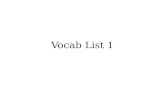 Vocab List 1