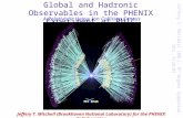 Global and Hadronic Observables in the PHENIX Experiment at RHIC
