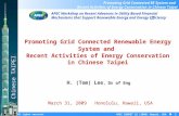 Promoting Grid Connected Renewable Energy System and  Recent Activities of Energy Conservation