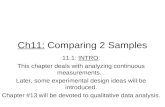 Ch11:  Comparing 2 Samples